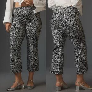 Anthropologie Maeve The Margot Kick-Flare Crop Pants Size Medium Floral Knit‎